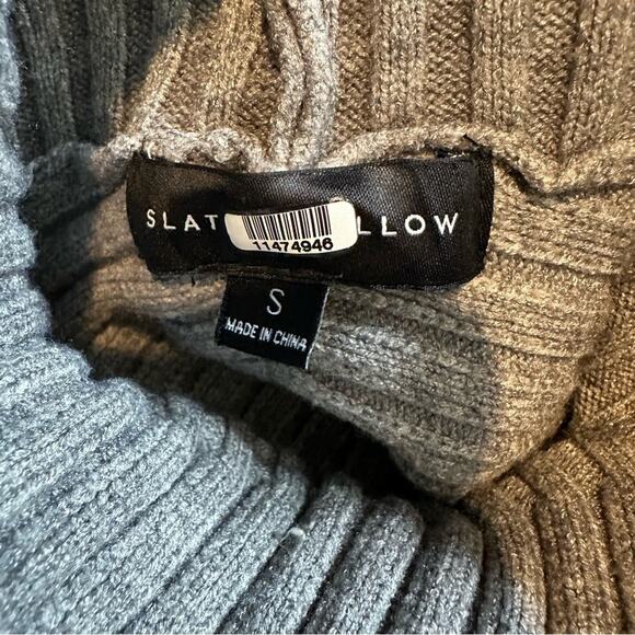 Slate & Willow Grey Knit Turtleneck Sweater Bell Sleeve S - Picture 4 of 7